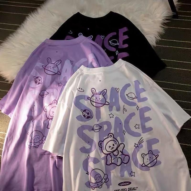 Áo Phông Unisex Form Rộng,Tay Lỡ,Cotton Oversize,Hình In Sắc Nét,Phong Cách Hàn Quốc TH205