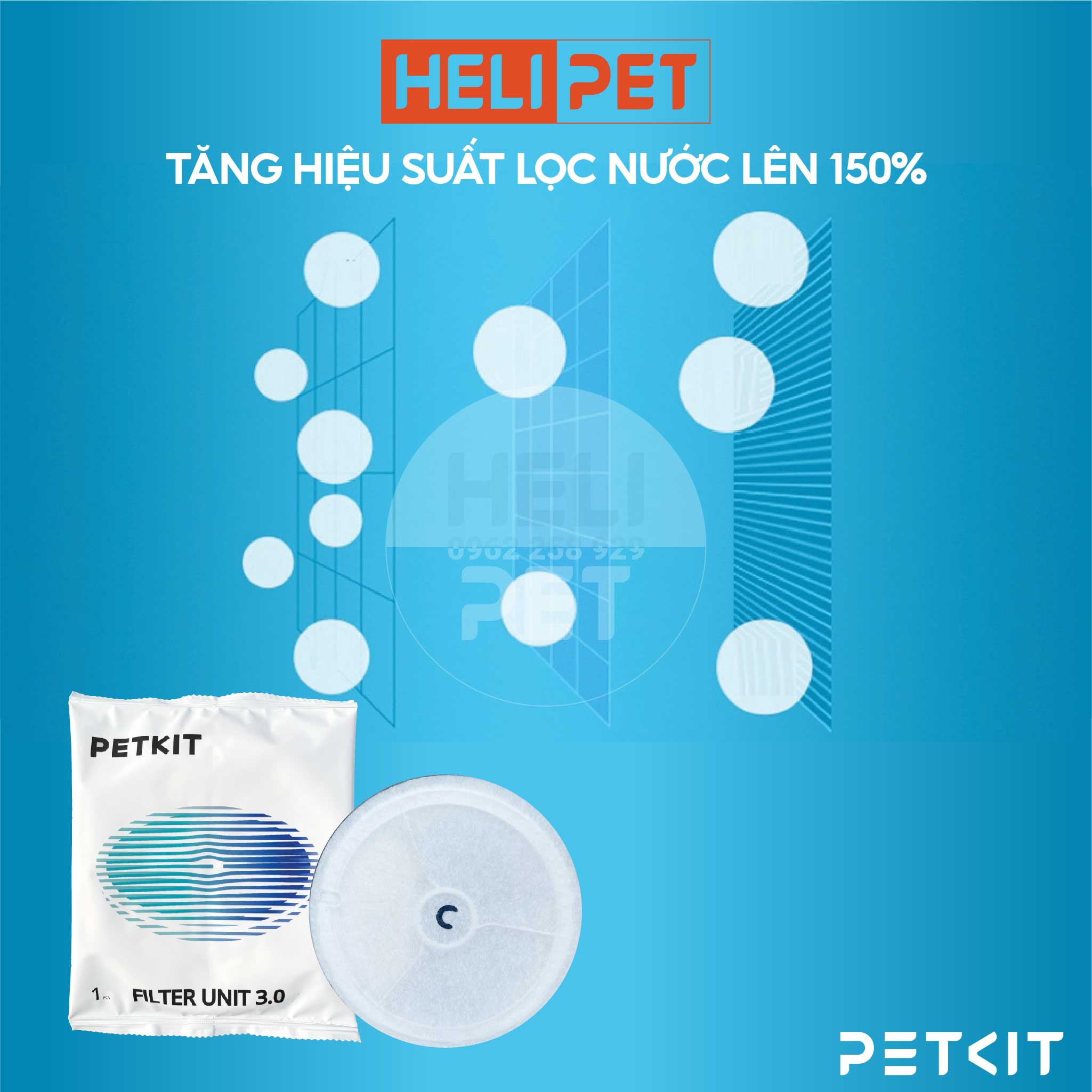 Lõi Lọc Nước PETKIT Dùng Cho Eversweet Solo, Solo SE, 2, 3, 6,7 thế hệ 3.0 - HeLiPet