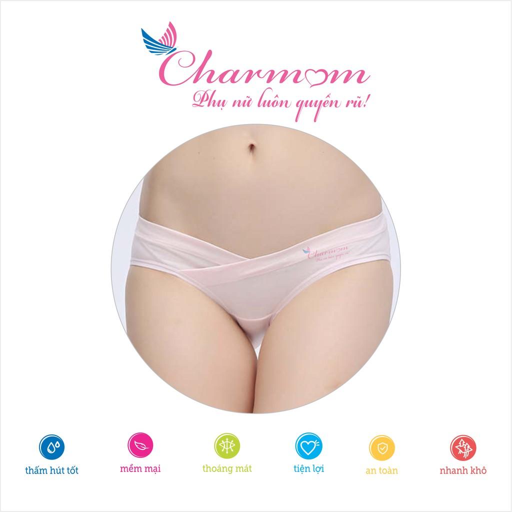 QUẦN LÓT BẦU CHARM MUM COTTON CHÉO - QUẦN LÓT BẦU COTTON LƯNG THẤP