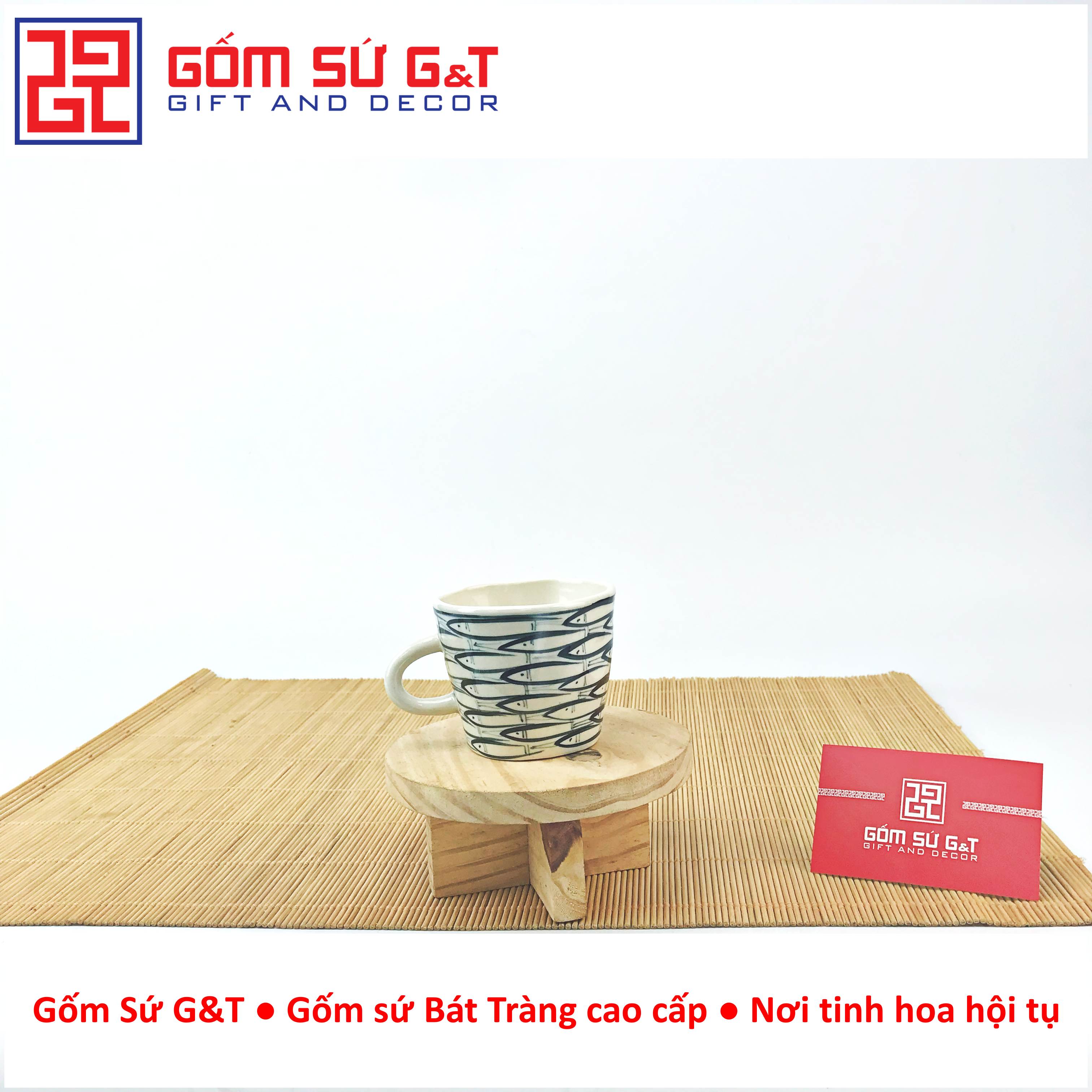 Bộ tích trà vẽ cá đàn Gốm Sứ G&amp;T