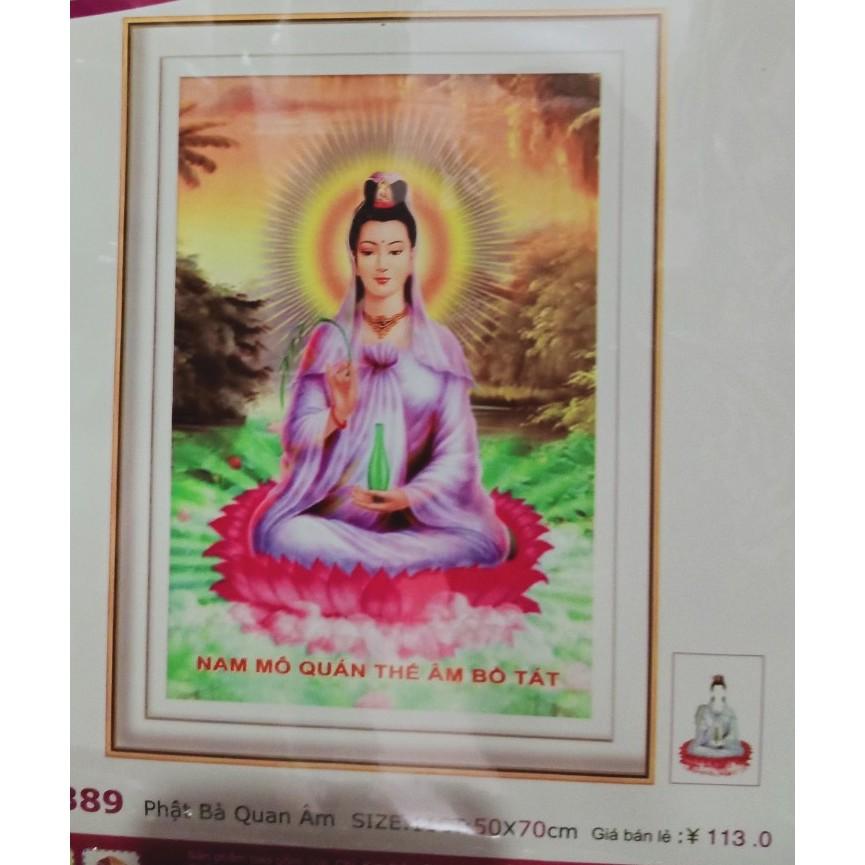 Tranh thêu chữ thập Phật Bà Quan Âm LV3289 kt70*50cm