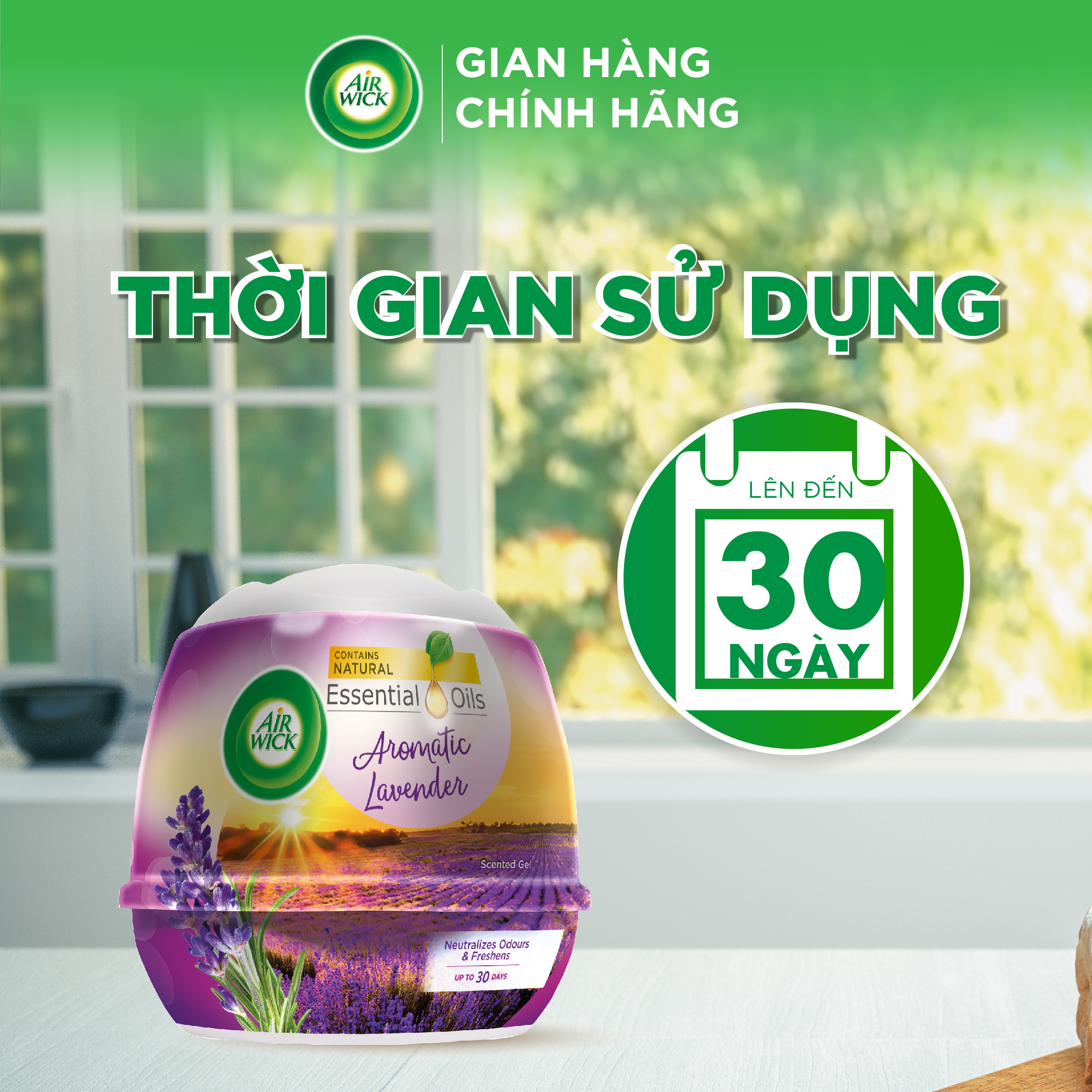 Sáp Thơm Phòng AIRWICK (Anh Quốc) | Khử Mùi Hiệu Quả - Hương Thơm Thiên Nhiên (180g)