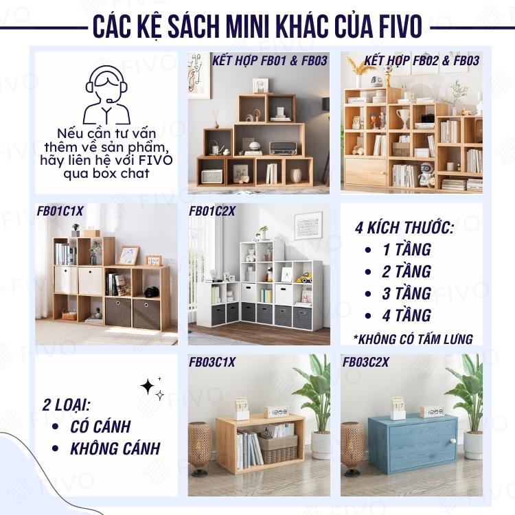 Kệ Gỗ Tổ Ong Đa Năng Chất Liệu MDF FIVO FB02 Có Cửa Nhiều Màu Sắc Để Đồ Tiện Lợi (30 x 24 x 30 cm) - Hàng Chính Hãng