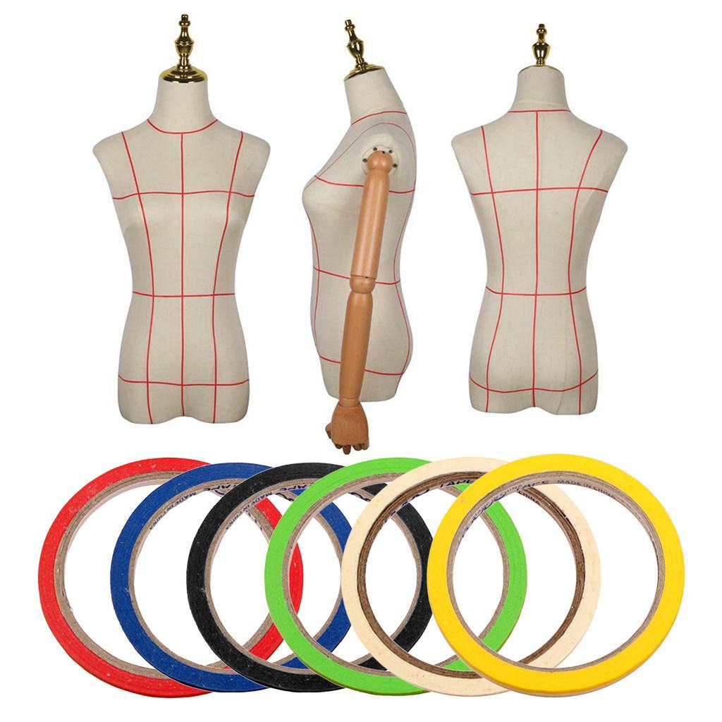 10Pcs Thin Draping Tape Marking Pattern Masking Tape Self-Adhesive Gridding Tape