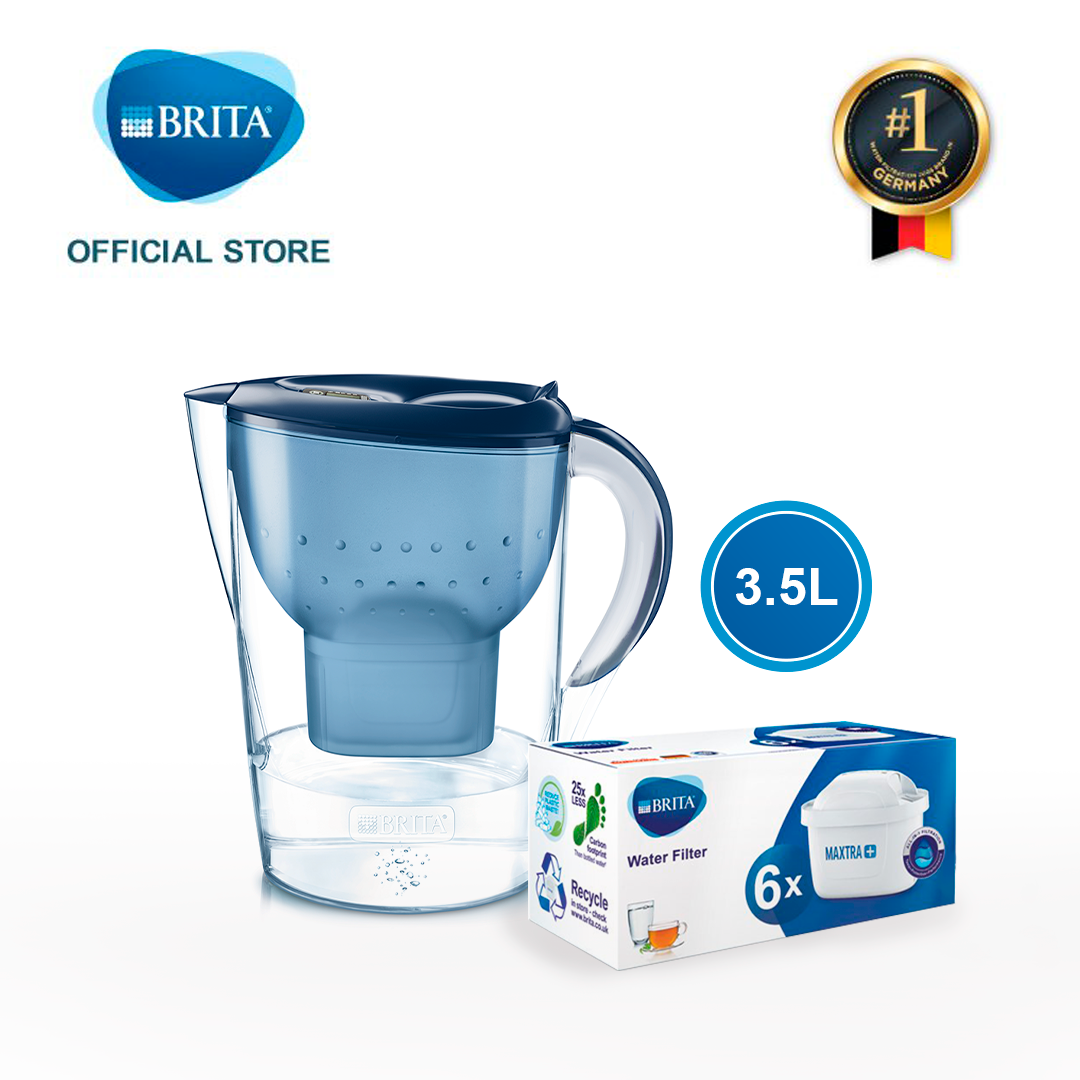 Combo Bình Lọc Nước BRITA Marella XL 3.5L kèm Hộp 6 lõi lọc BRITA Maxtra Plus - Hàng Chính Hãng