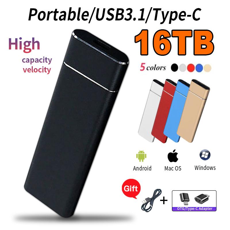 SSD di động ban đầu ổ cứng ngoài 1TB 2TB ĐẦU TIÊN CAO CẤP CAO CẤP TÍN DỤNG TYP-C USB 3.0 ĐIỆN TỬ cho máy tính xách tay/điện thoại