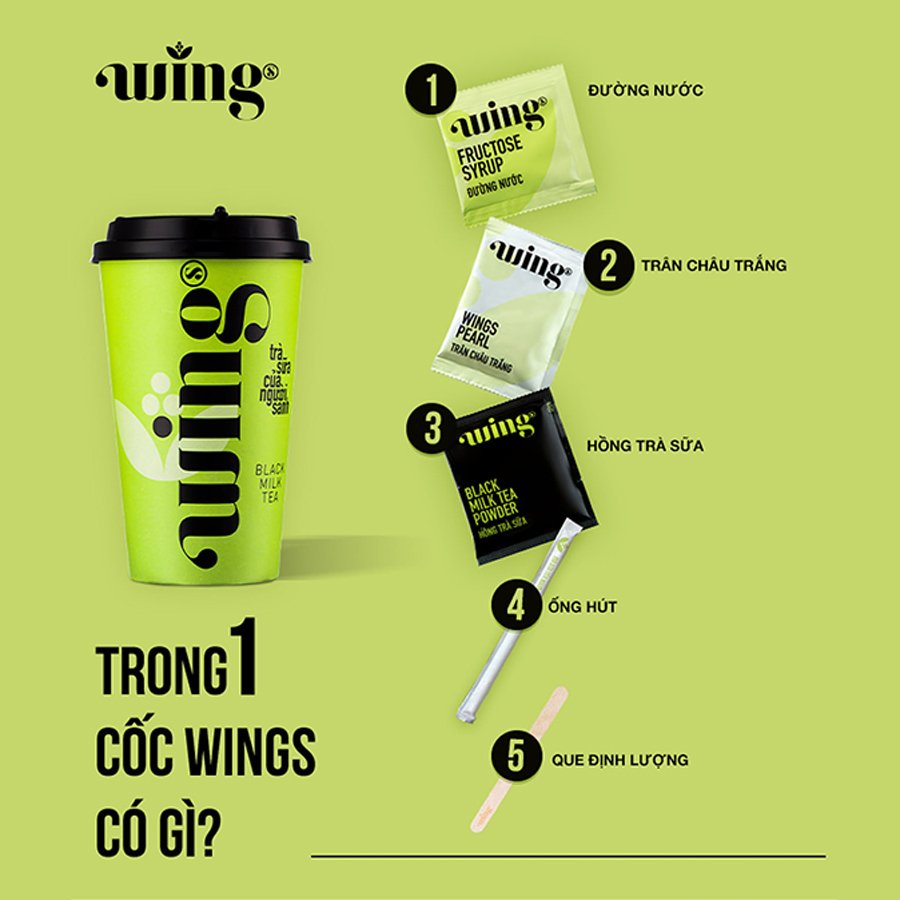 Trà sữa hòa tan tự pha Wings 107g (nhiều vị