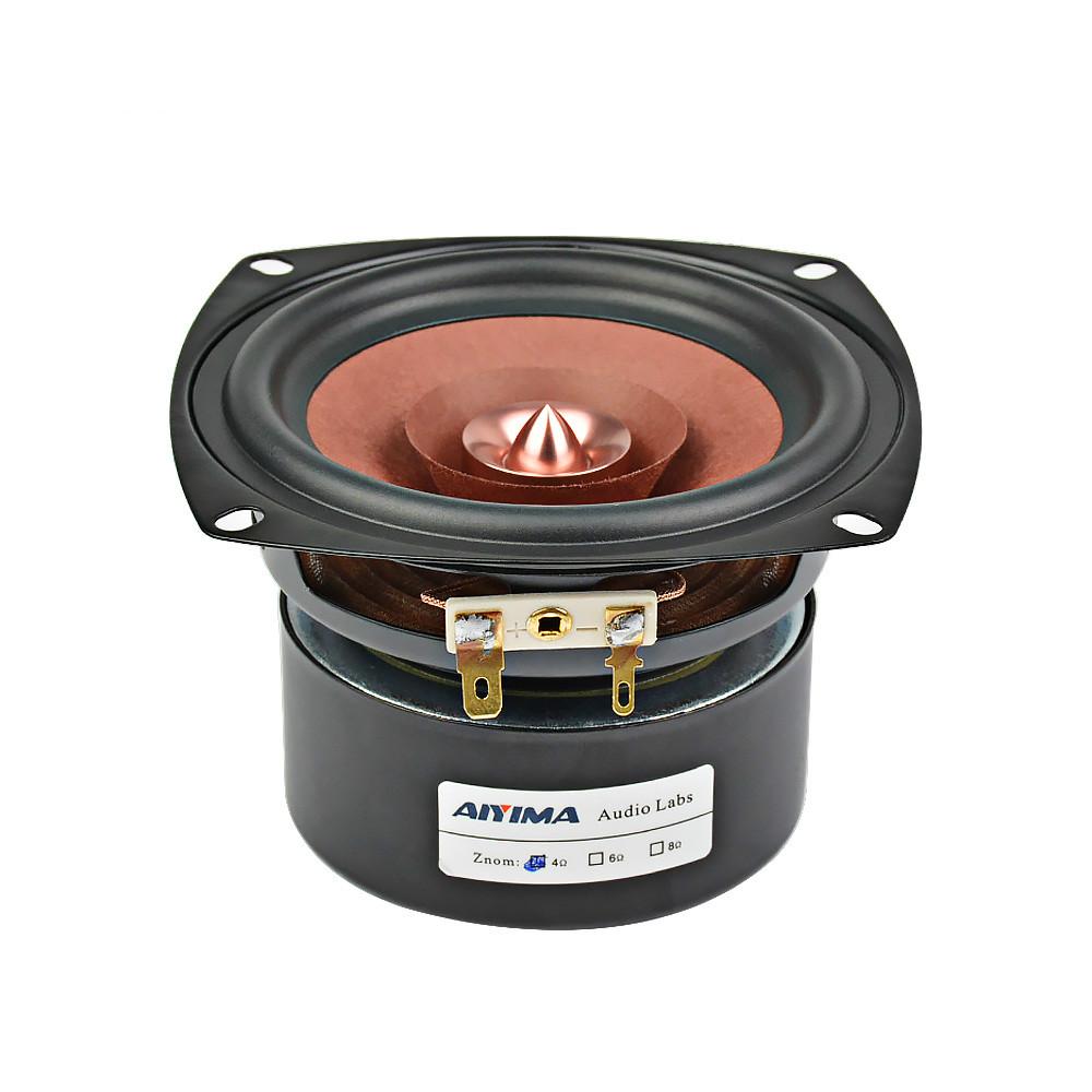 Aiyima 1 Cái 4 Inch Trình Điều Khiển Loa Âm Thanh HIFI 4 8 Ohm 30W Loa Toàn Dải Kệ Sách Loa Cho bộ Khuếch Đại Âm Thanh DIY Color: Square 8Ohm 30W Woofer Size/Full-Range Size: 4"
