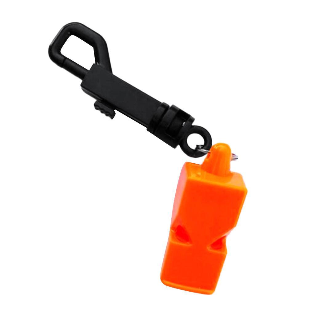 5Pcs Portable Scuba Diving Emergency Scuba Diving Survival Whistle with Snap Clip for Kayak Boating Camping Hunting