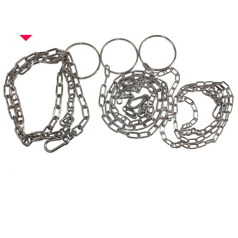 Dây xích inox 1m8 đầu ren móp và móc chống xoắn xích chó an toàn chắc chắn