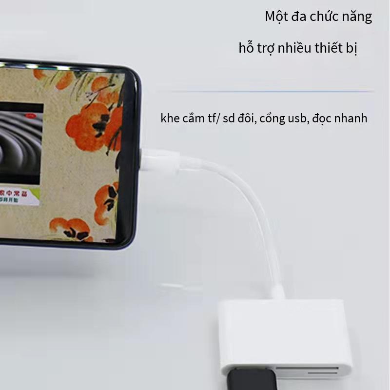 Cáp chuyển đổi đa chức năng typec sang USBSDTF kiểu mới nhất Đầu đọc thẻ ba trong một OTG Bộ chuyển đổi USB3.0