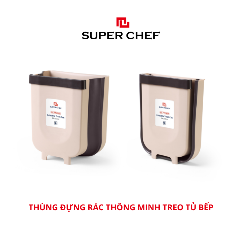 Thùng Rác Thông Minh Treo Tủ Bếp Size Lớn 9 lít Có Thể Gấp Gọn Siêu Tiện Lợi, Dễ Dàng Sử Dụng Trên Cả Xe Hơi, Phòng Khách, Ngủ,... Bằng Nhựa PP Siêu Bền Bỉ, Cứng Cáp