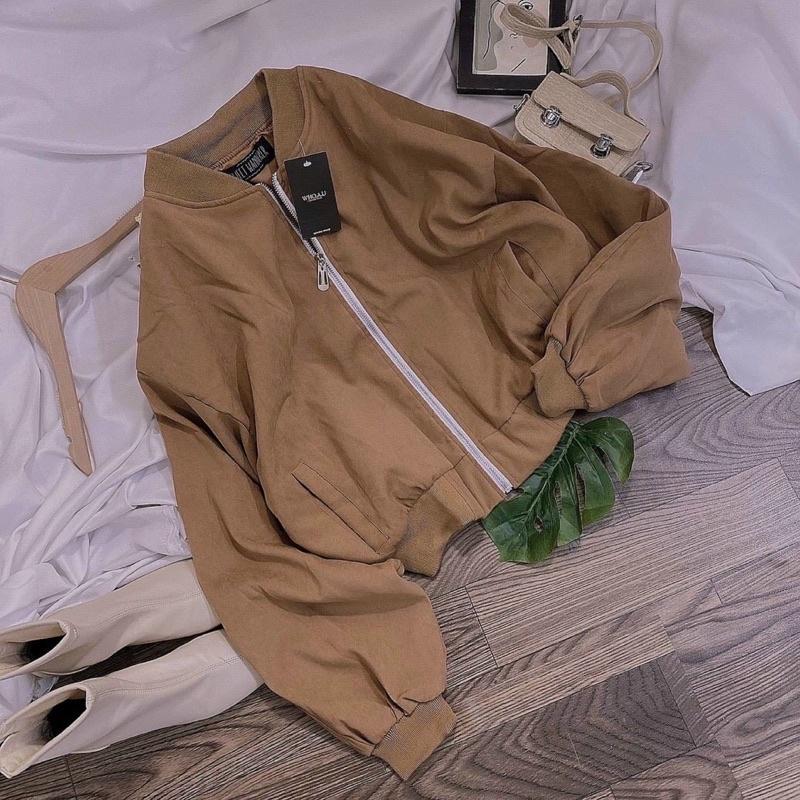 Áo khoác lửng croptop kaki dạ da lộn 2 lớp tay dơi bomber không nón unisex ulzzang nam nữ AK120