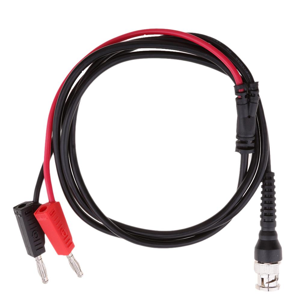 Pure Copper BNC Q9 to Dual 4mm Stackable Banana Plug with Test Leads Probe Cable 120CM