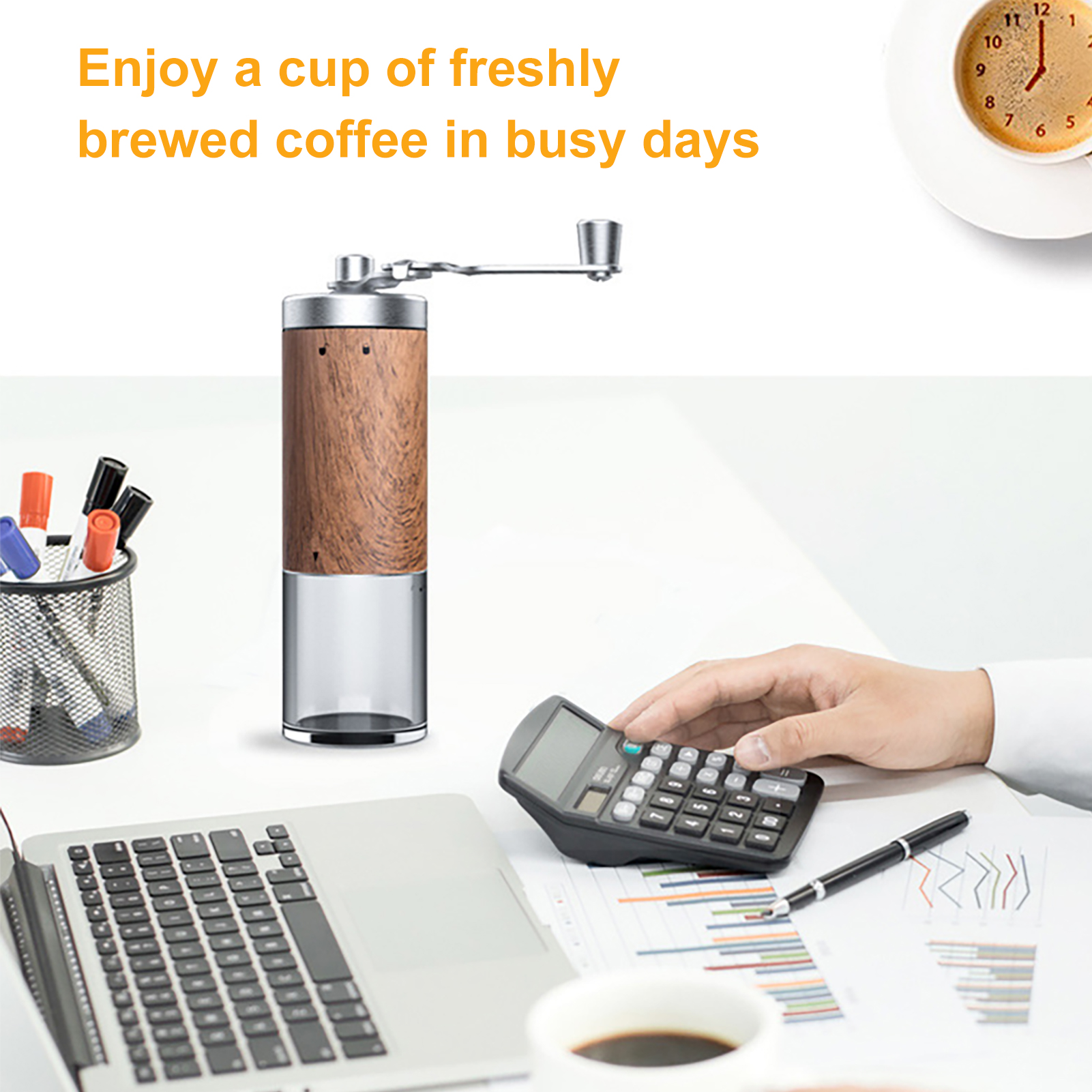 Máy xay cà phê bằng tay Đa năng, Có thể dùng để xay gia vị, ngũ cốc,Lõi xay bằng sứ,Thân trong suốt