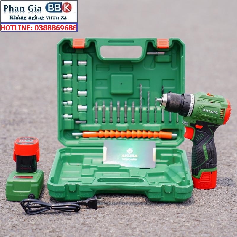 Máy Khoan Dùng Pin AKUZA K3 16,8V - Khoan Pin Không Chổi Than - Đầu Kẹp Autolook 10mm Pin 4 Cell - Bảo hành chính hãng