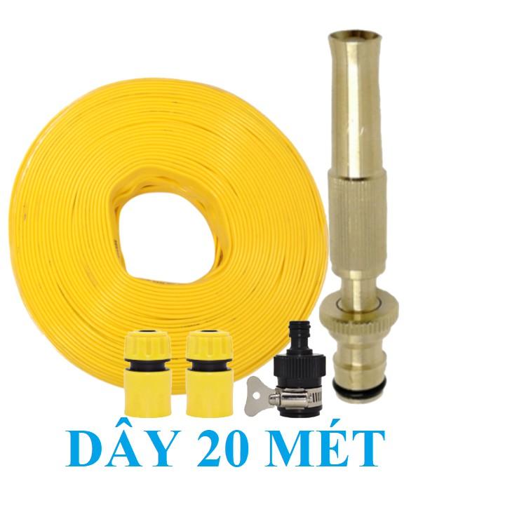 Bộ dây vòi xịt nước rửa xe, tưới cây . tăng áp 3 lần, loại 20m 206622-5 cút sập, + tặng mở chai