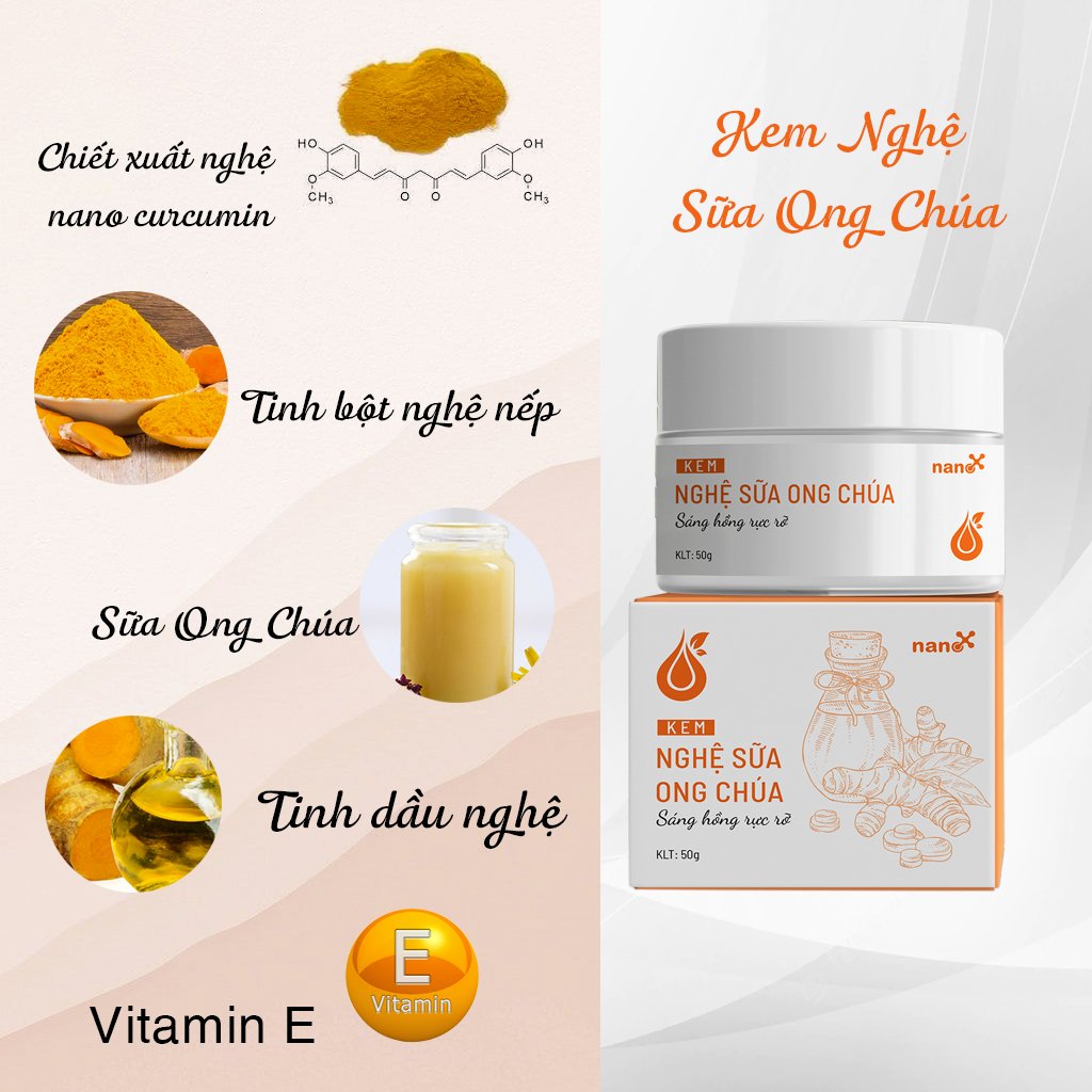 Kem nghệ sữa ong chúa Cỏ Lành 50g 