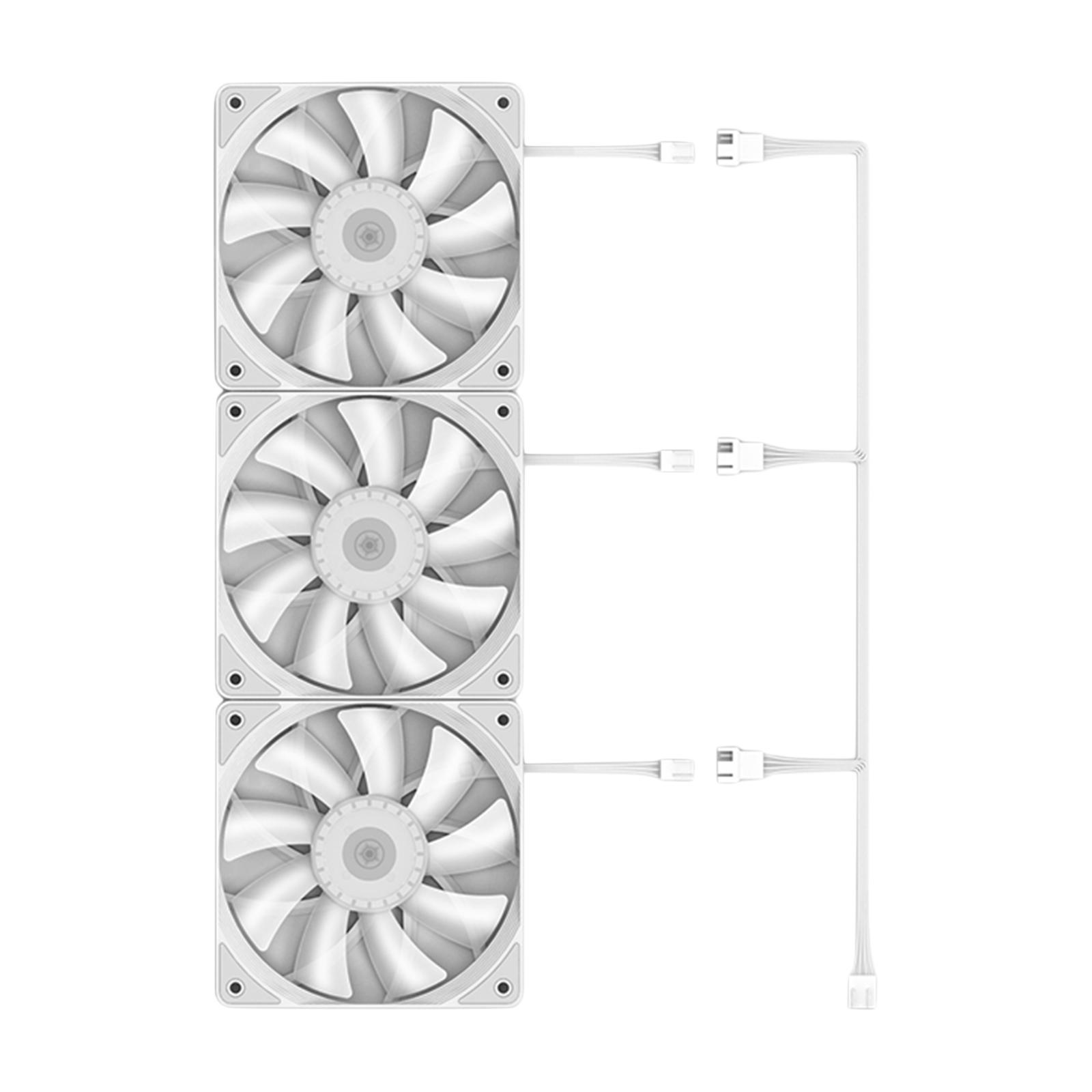 3x 120mm Case Cooling Fan, 1200RPM RGB LED Lighting Computer Case Fans Professional Silent Liquid Radiator Heatsink, 12V DC PC Cooling 3Pin