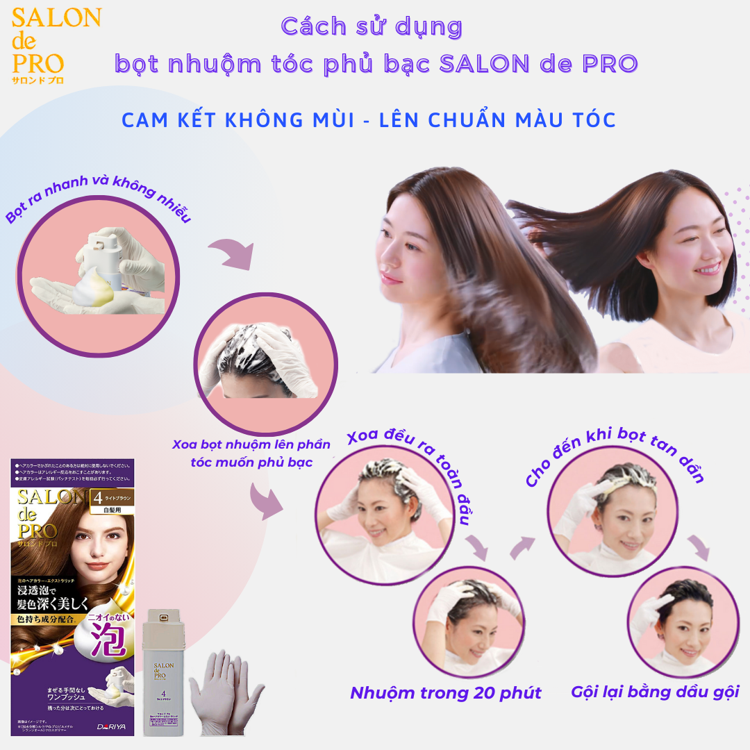 SALON de PRO nhuộm tóc phủ bạc dạng bọt TFH2