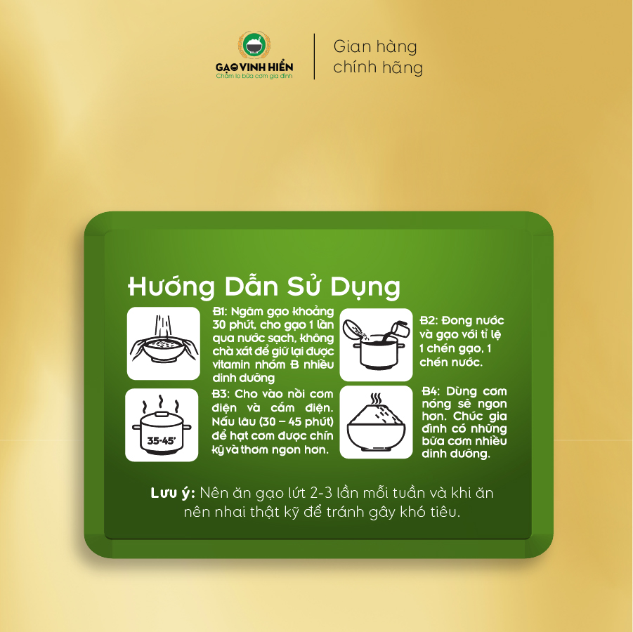 [TIẾT KIỆM] Combo 3 túi Gạo Lứt VietGAP Vinh Hiển - Tiết kiệm, mềm, dễ ăn