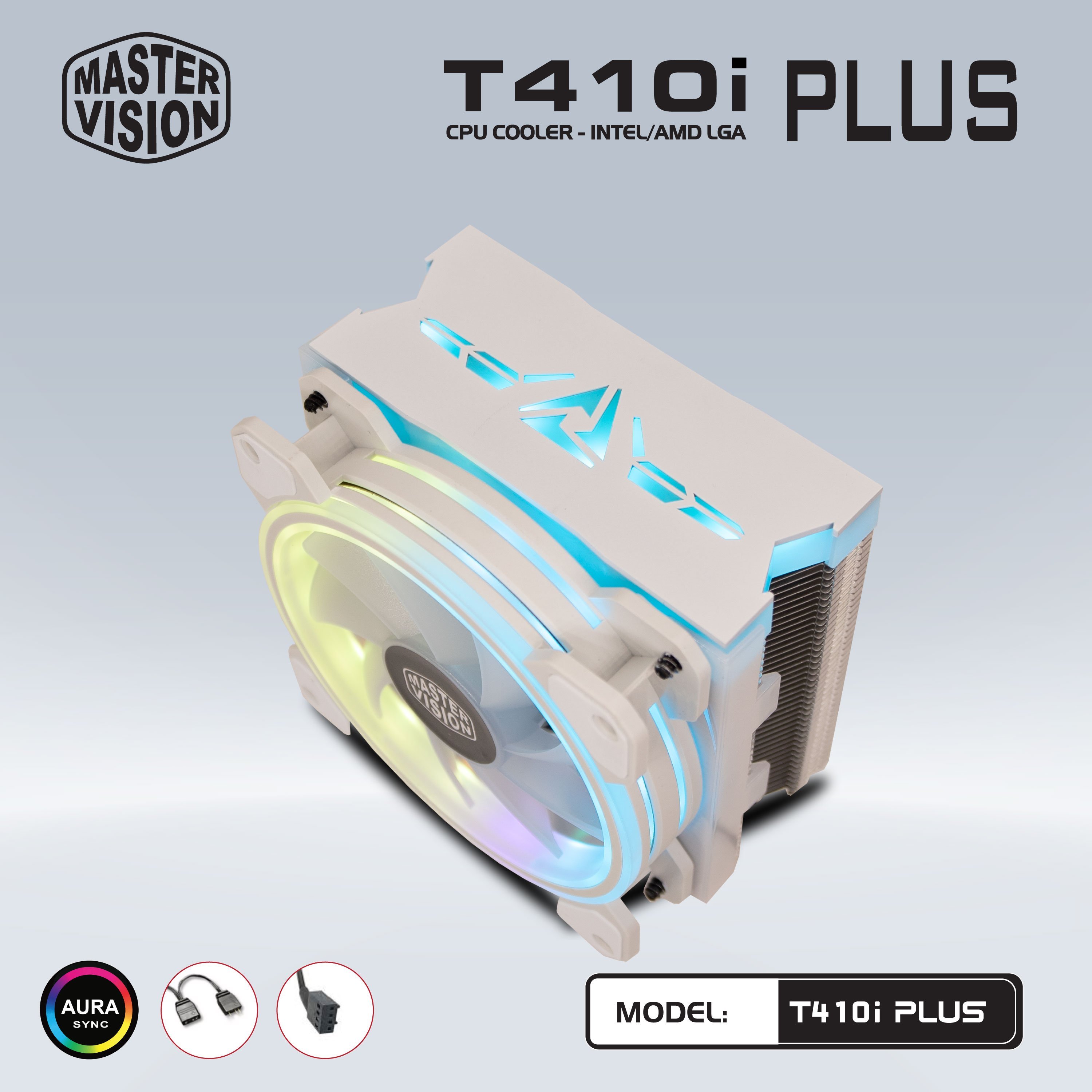 Quạt tản nhiệt VSP T410i Plus FAN LED ARGB( tản4u, 12cm) - Hàng Chính Hãng