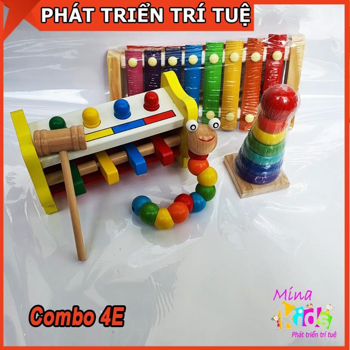 Combo Đồ Chơi Gỗ Phát Triển Trí Tuệ Cho Bé Vừa Chơi Vừa Học