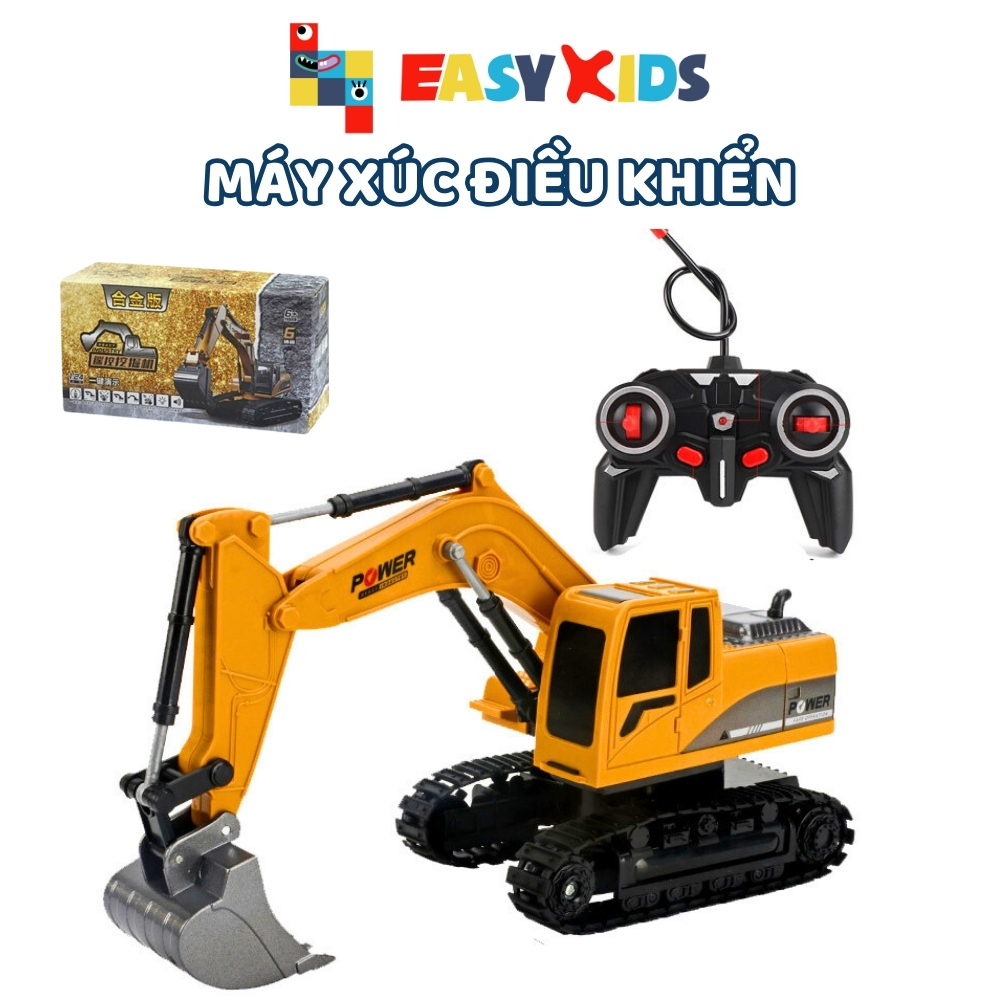 Đồ Chơi Xe Máy Xúc Điều Khiển Từ Xa Có Sạc Đầu Múc 5 Kênh