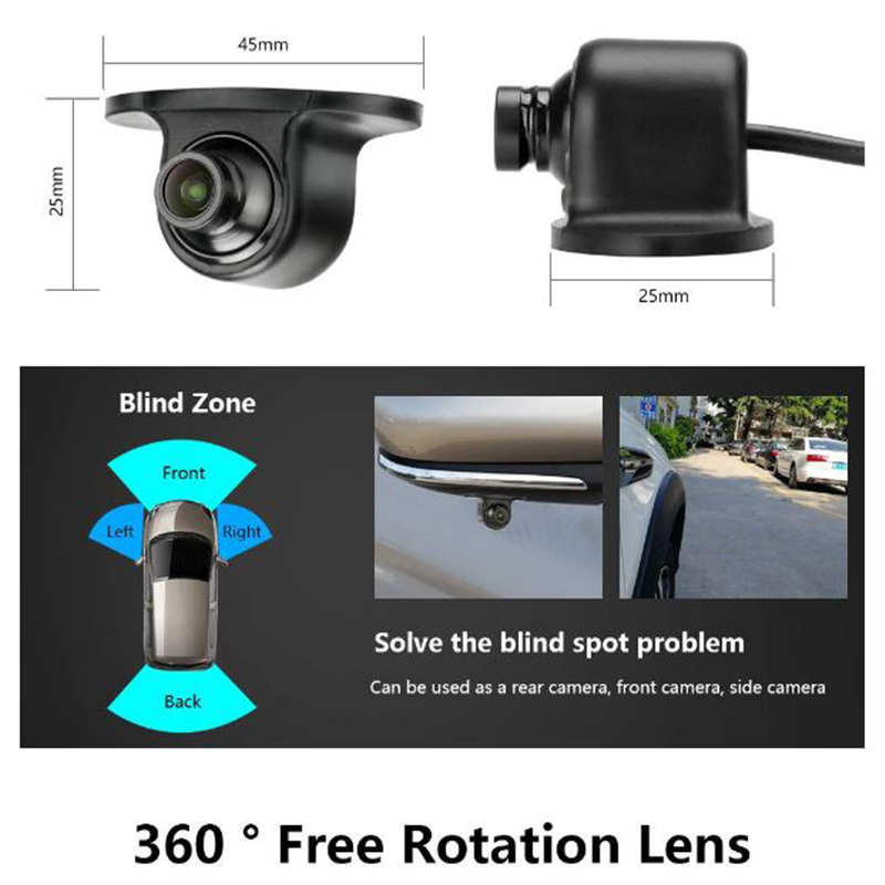 Bộ Camera Cặp Lề Dán Gương 720P Và Màn Hình Taplo 5 Inch