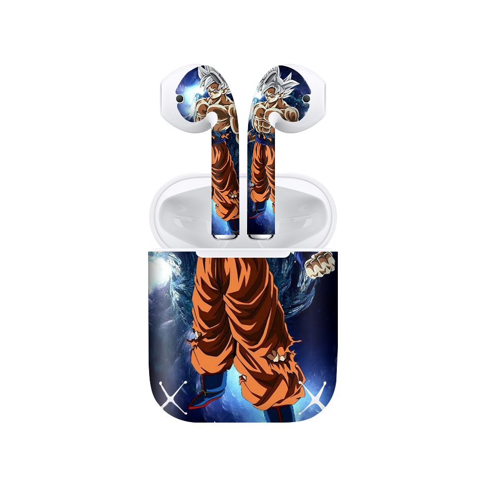 Miếng dán skin chống bẩn cho tai nghe AirPods in hình Songoku Dragon Ball - 7vnr010 (bản không dây 1 và 2)