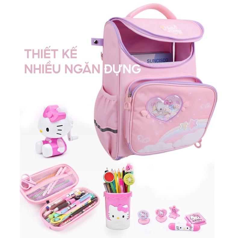 Balo chống gù cho bé đi học tiểu học cặp sách học sinh in hình hello kitty dễ thương đáng yêu vải oxford cao cấp 2022-13