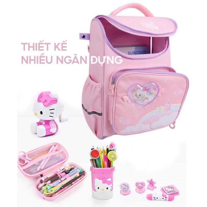 Balo chống gù cho bé đi học tiểu học cặp sách học sinh in hình hello kitty dễ thương đáng yêu vải oxford cao cấp 2022-13