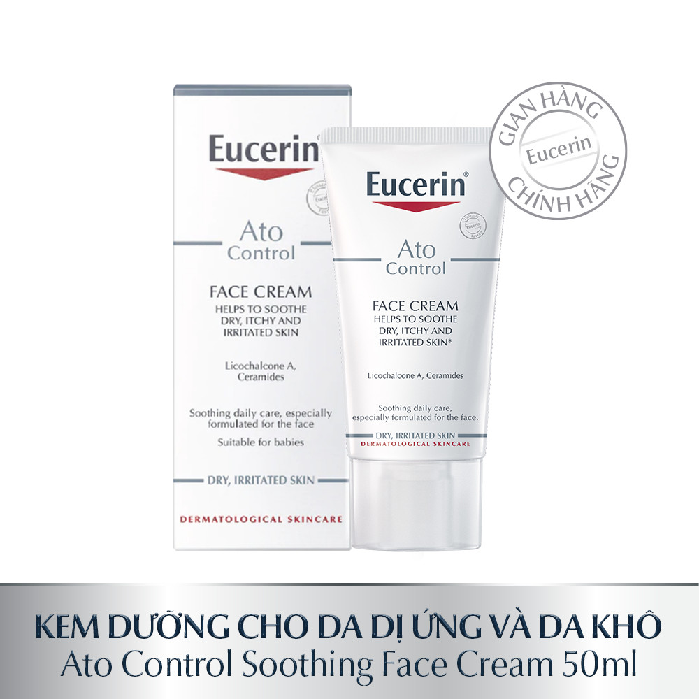 Kem dưỡng ẩm chuyên sâu, tái tạo da nhạy cảm Eucerin AtoControl Face Cream 50ml