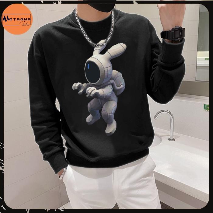 Áo nỉ nam dài tay, Áo sweater mùa đông chất xịn in Thỏ Thám Hiểm lạ mắt mã NZ658