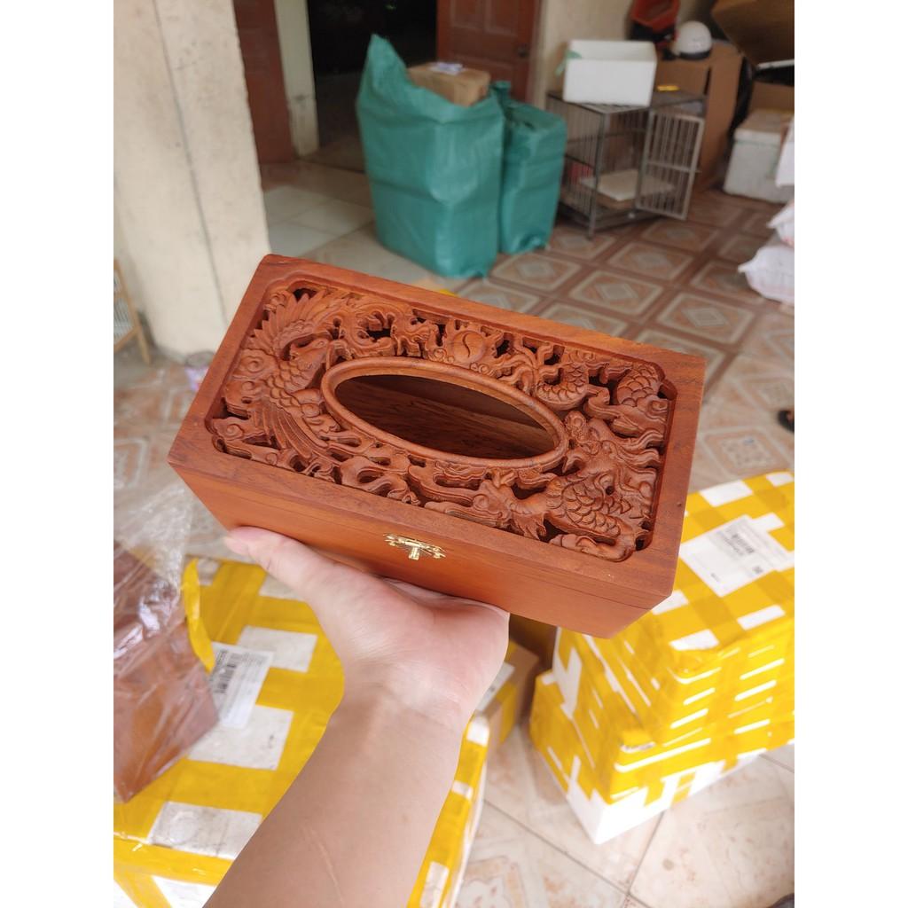 Hộp giấy ăn, hộp đựng giấy ăn gỗ hương cao cấp