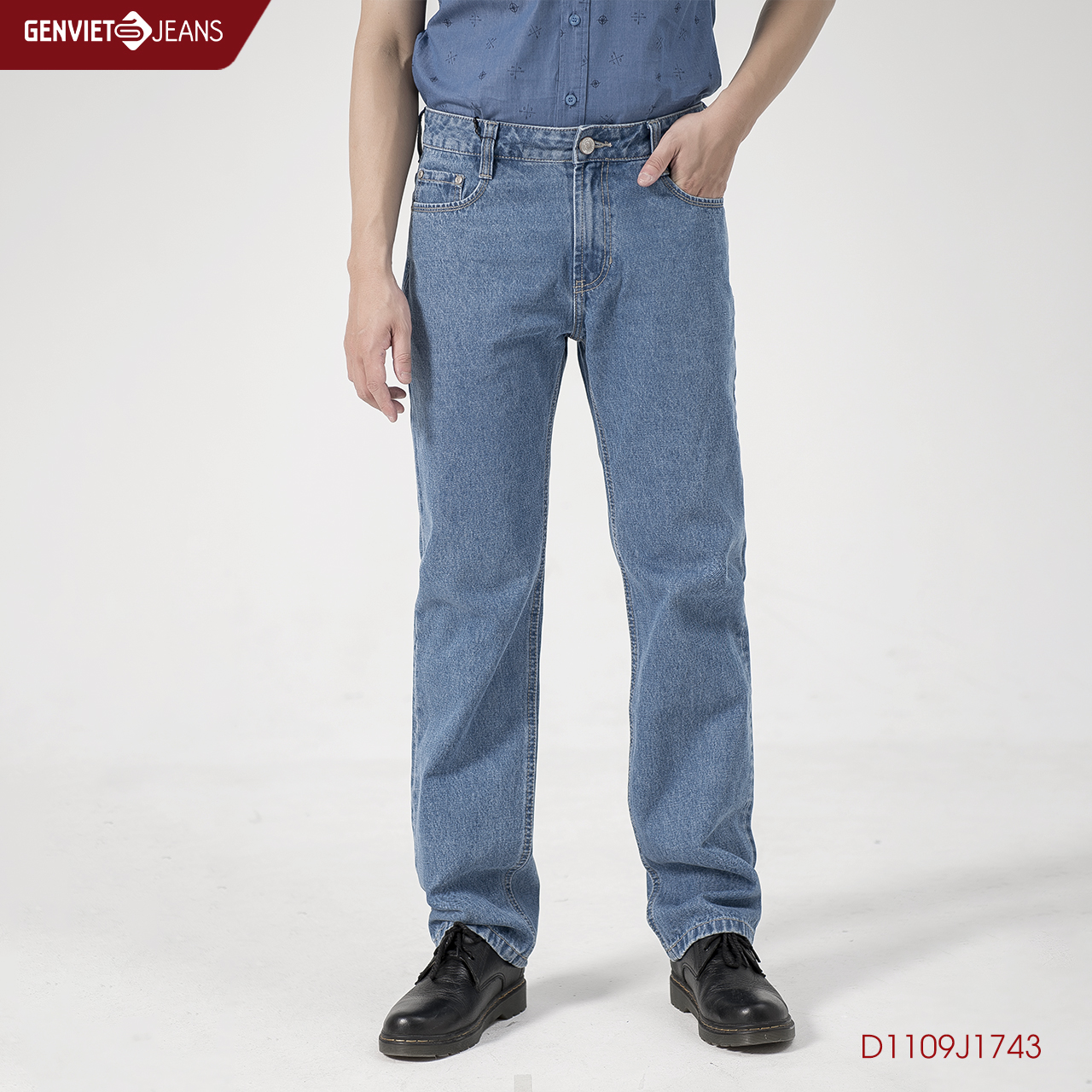 Quần Dài Jeans Nam Ống Đứng D1109J1743  GENVIET