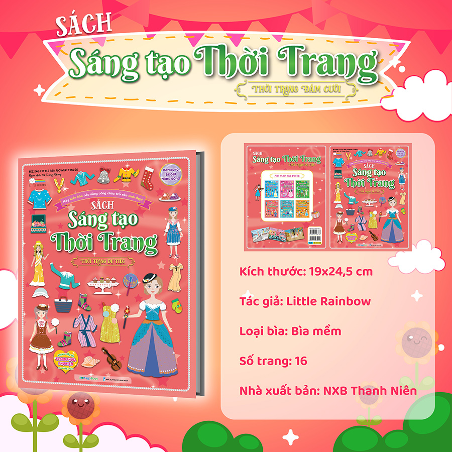 Sách Sáng tạo thời trang: Thời trang dự tiệc (Hơn 100 stickers)