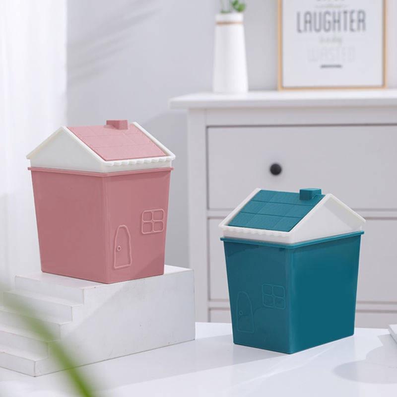 Sáng tạo, Mini Dễ thương, Máy tính để bàn Thùng rác, Nhà nhựa, Bàn ký túc xá, Cận cảnh