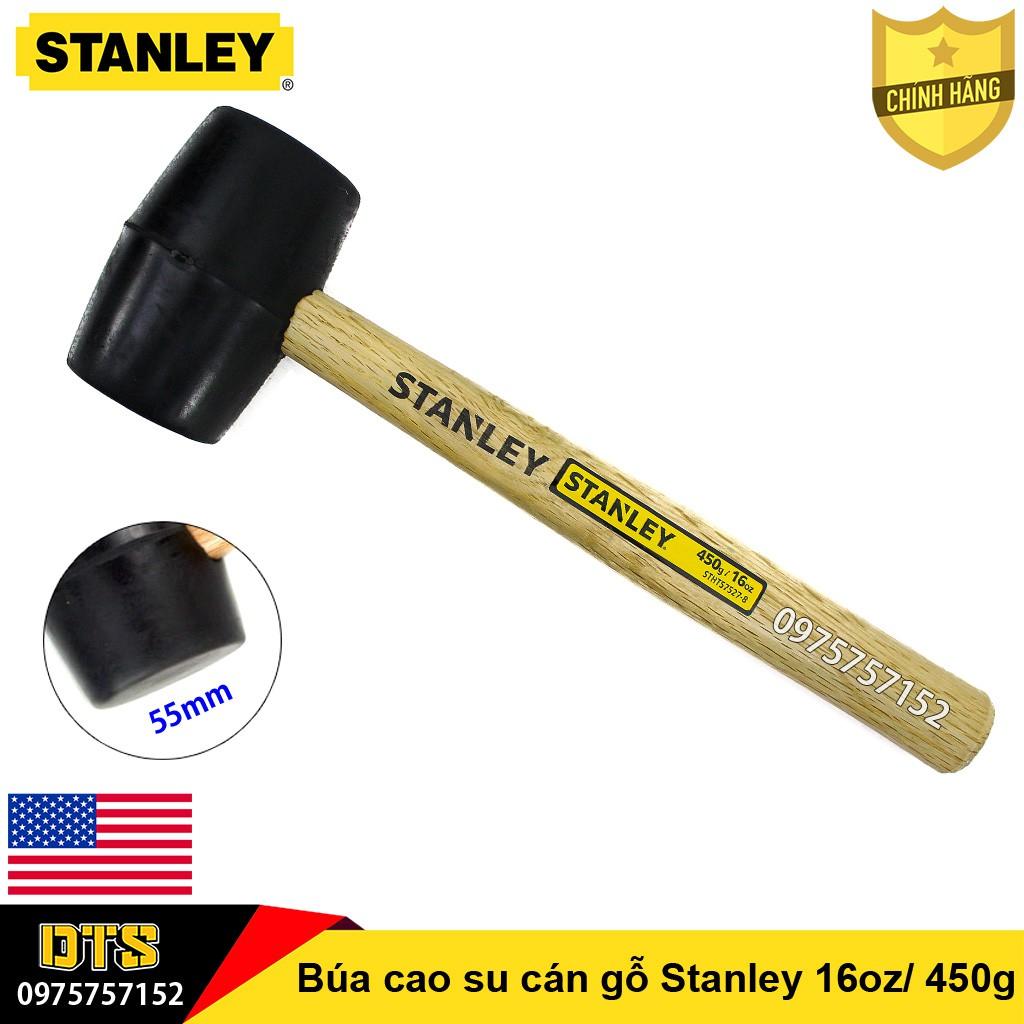 Búa cao su tinh luyên đặc nguyên khối Stanley 16oz/ 450g, độ đàn hồi cao, cán gỗ cứng tự nhiên