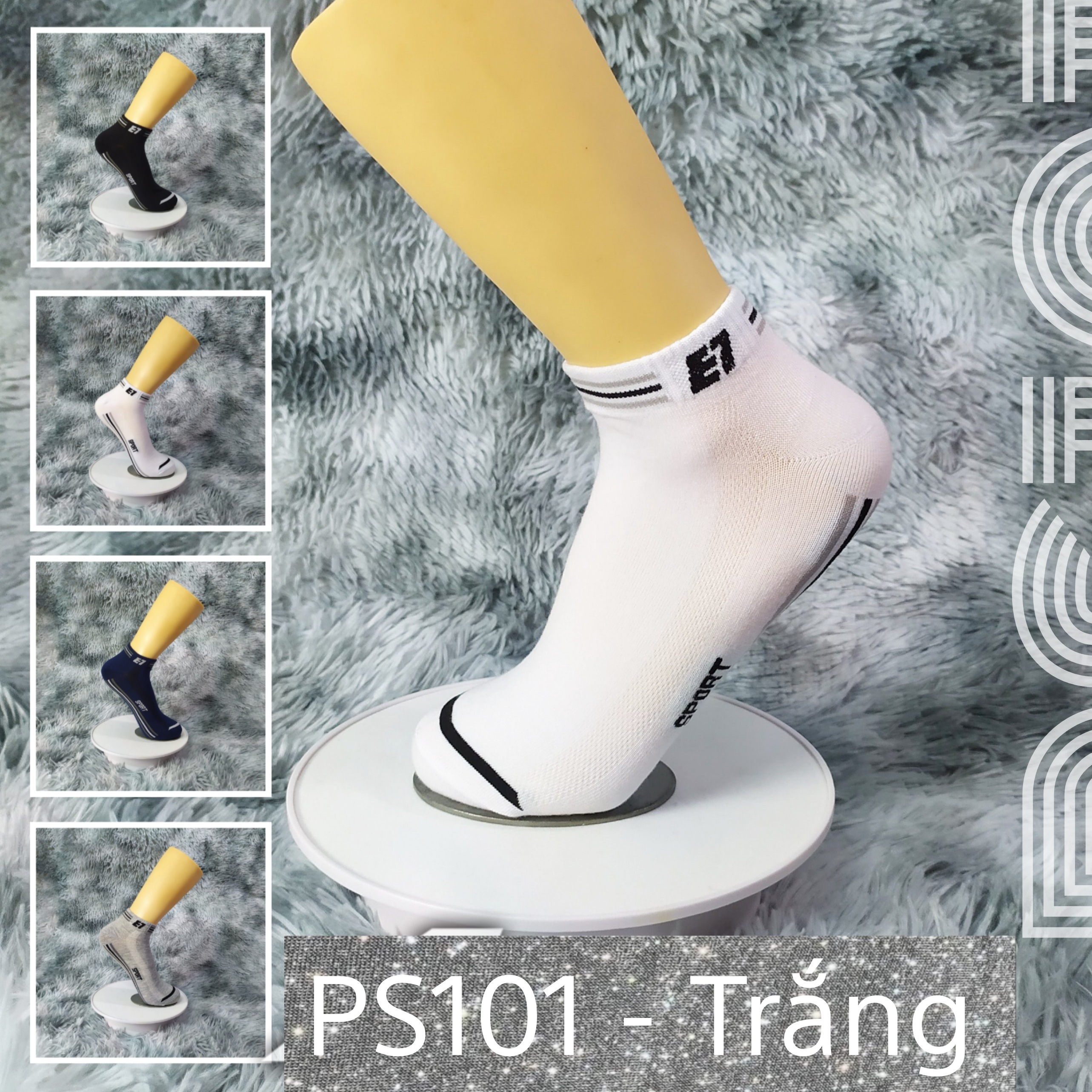 Tất Vớ cổ ngắn unisex 3 sọc AS-PS101. 4 màu: Trắng, Đen, Xanh, Xám. dày dặn, mềm mại, kháng khuẩn khử mùi,không hôi chân.