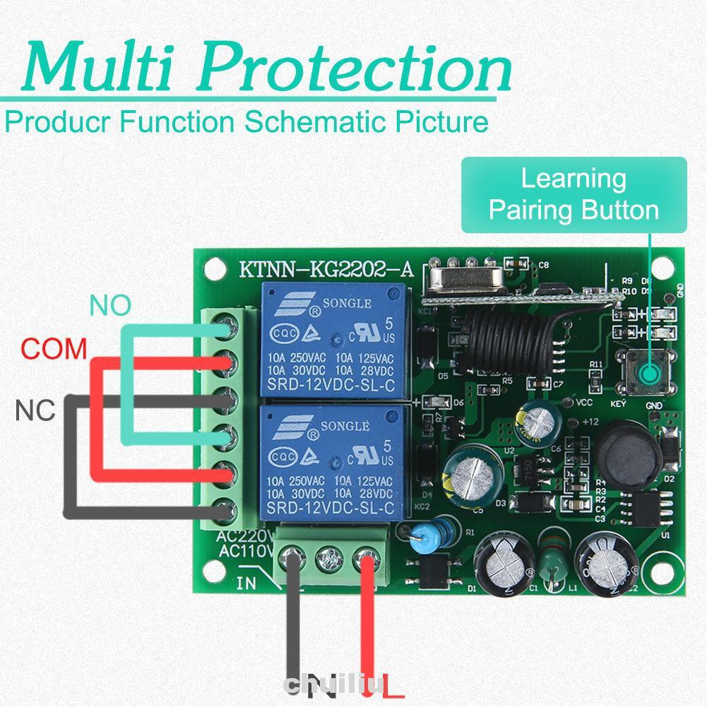 Bộ Công Tắc Điều Khiển Từ Xa Cho Xe Hơi 2ch Ac 220v