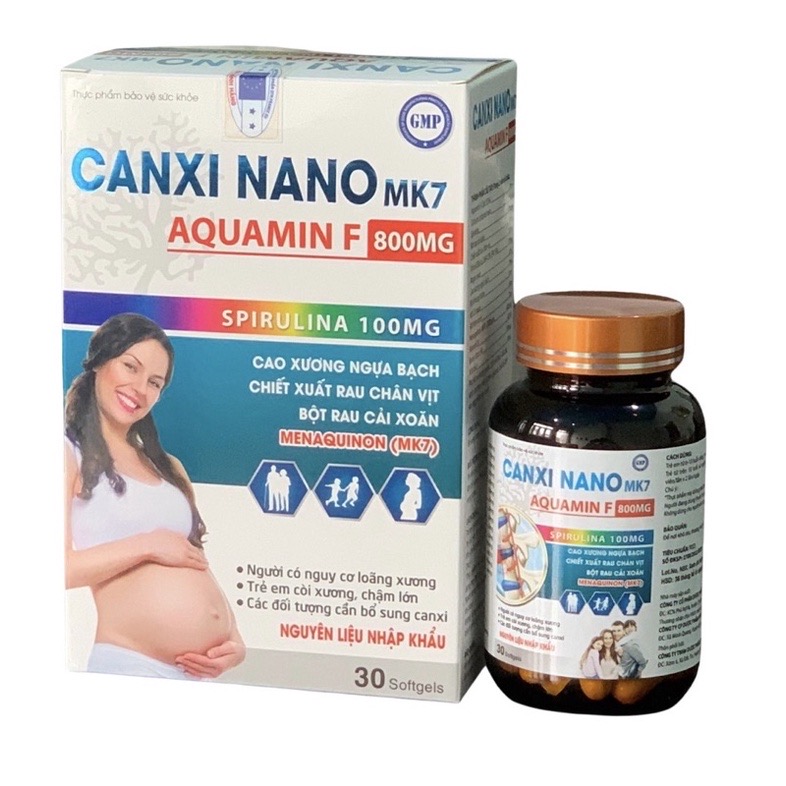 ￼Canxi Nano MK7 Aquamin F 800mg - Hộ 30 viên - nguyên liệu nhập khẩu - bổ sung canxi hữu cơ, Vinaphar