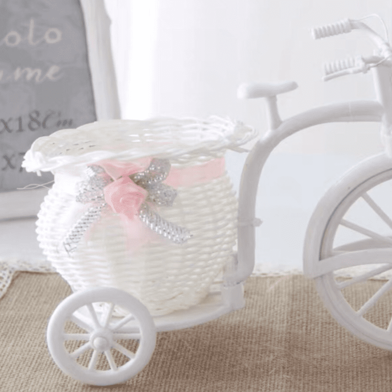 Hoa giả hoa hồng giả, Xe đạp và giỏ hoa hồng siêu xinh trang trí decor