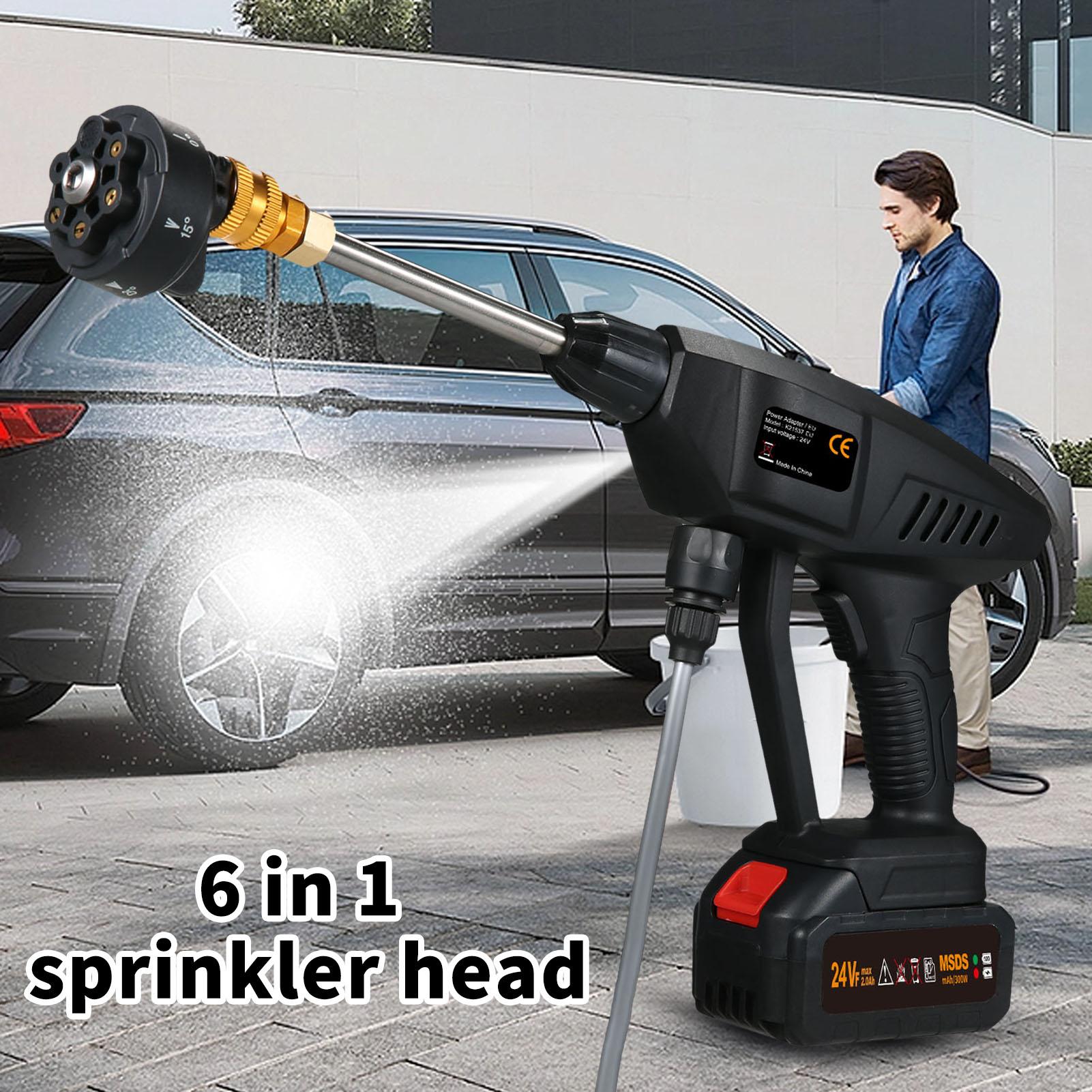 6-in 1 spray Cordless Power Washer 60Bar 300W High Power Washer Machine with Rechargeable Battery for Car Fence Floor Cleaning Watering