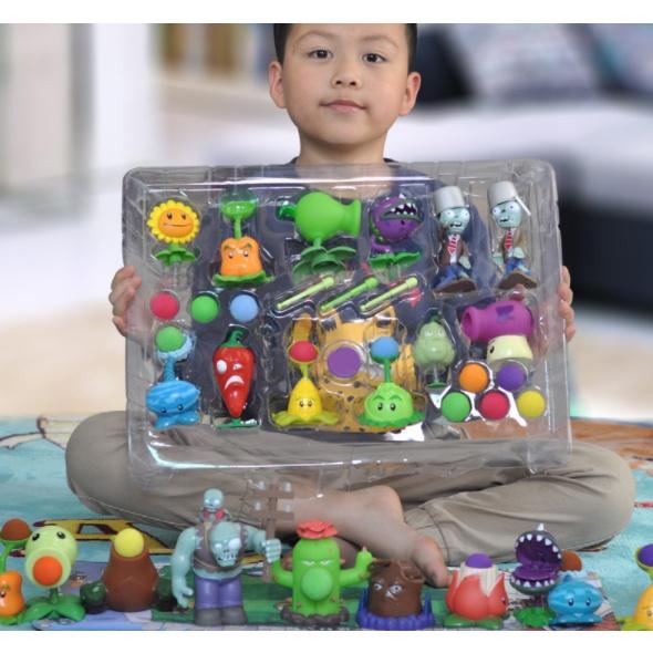 Bộ đồ chơi Plants vs Zombies, đồ chơi trẻ em cây bắn zombie tuổi thơ cực vui