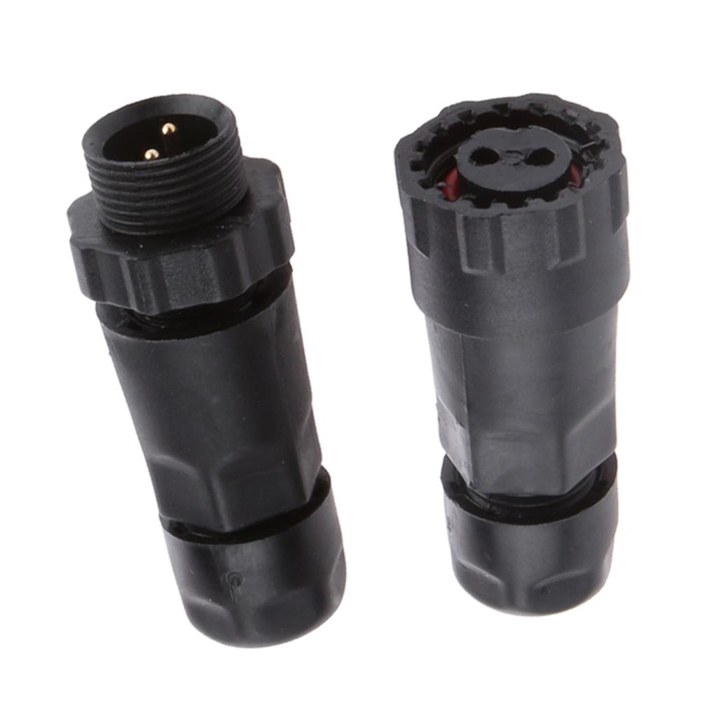 4x15A 7.5mm IP68 2 Pins Assembled Waterproof Electrical Cable Connector Socket