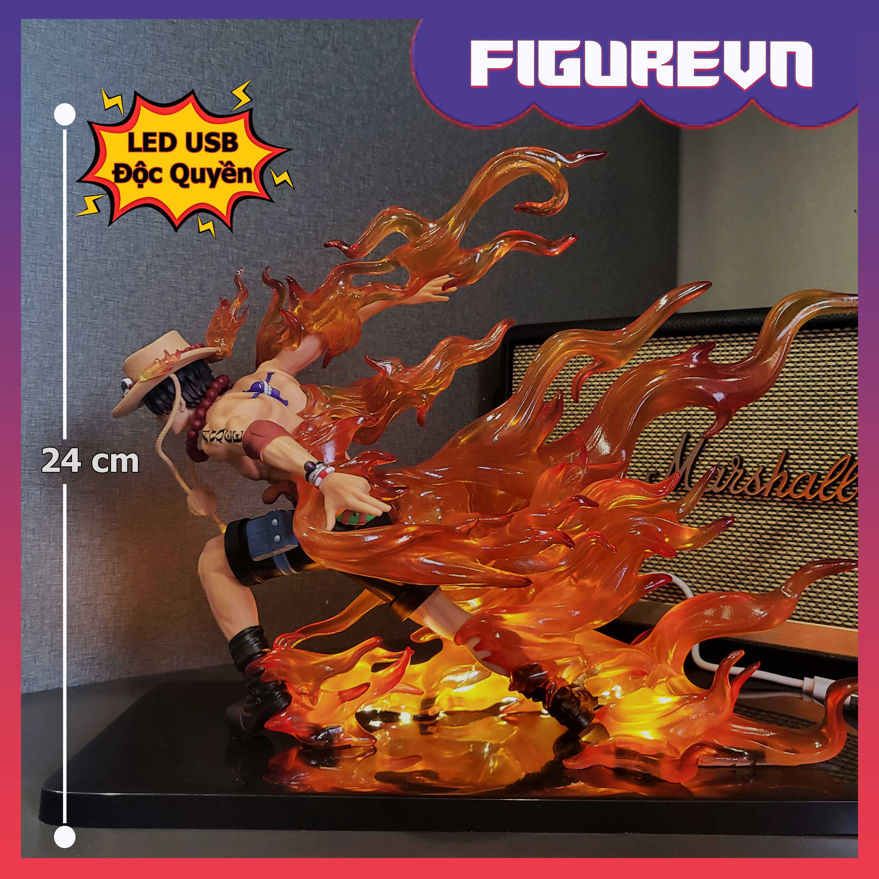 Mô hình ACE chiến đấu 24 cm có LED - One Piece
