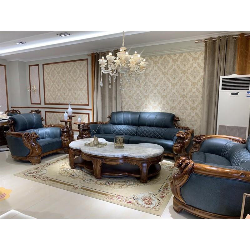 Bộ sofa tân cổ điển màu xanh đẳng cấp hàng nhập khẩu chính hãng thương hiệu Nội thất tân cổ điển HCBC