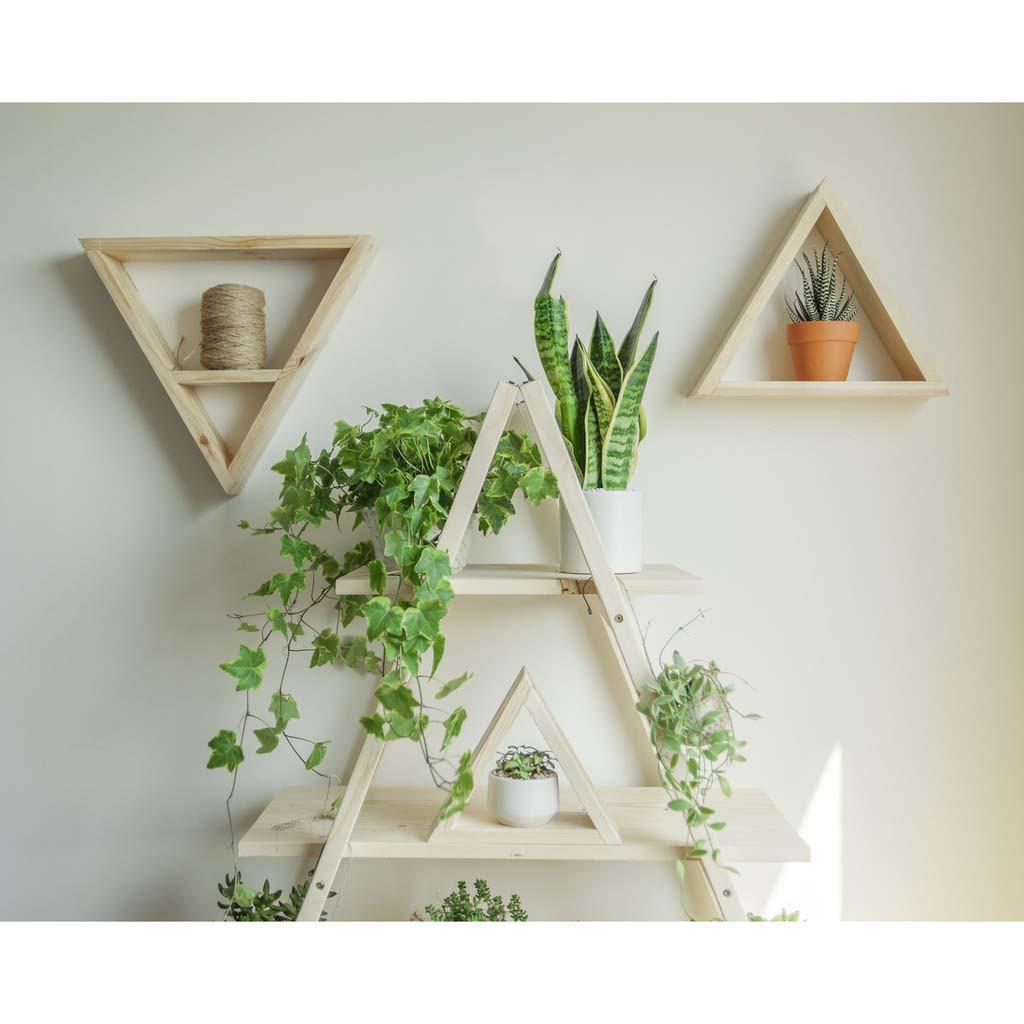 Kệ 2 Thang Tam Giác/ Kệ Gỗ Thông Để Cây, Trang Trí Nhà Cửa+++Trọng Lượng Nhẹ Dễ Lắp