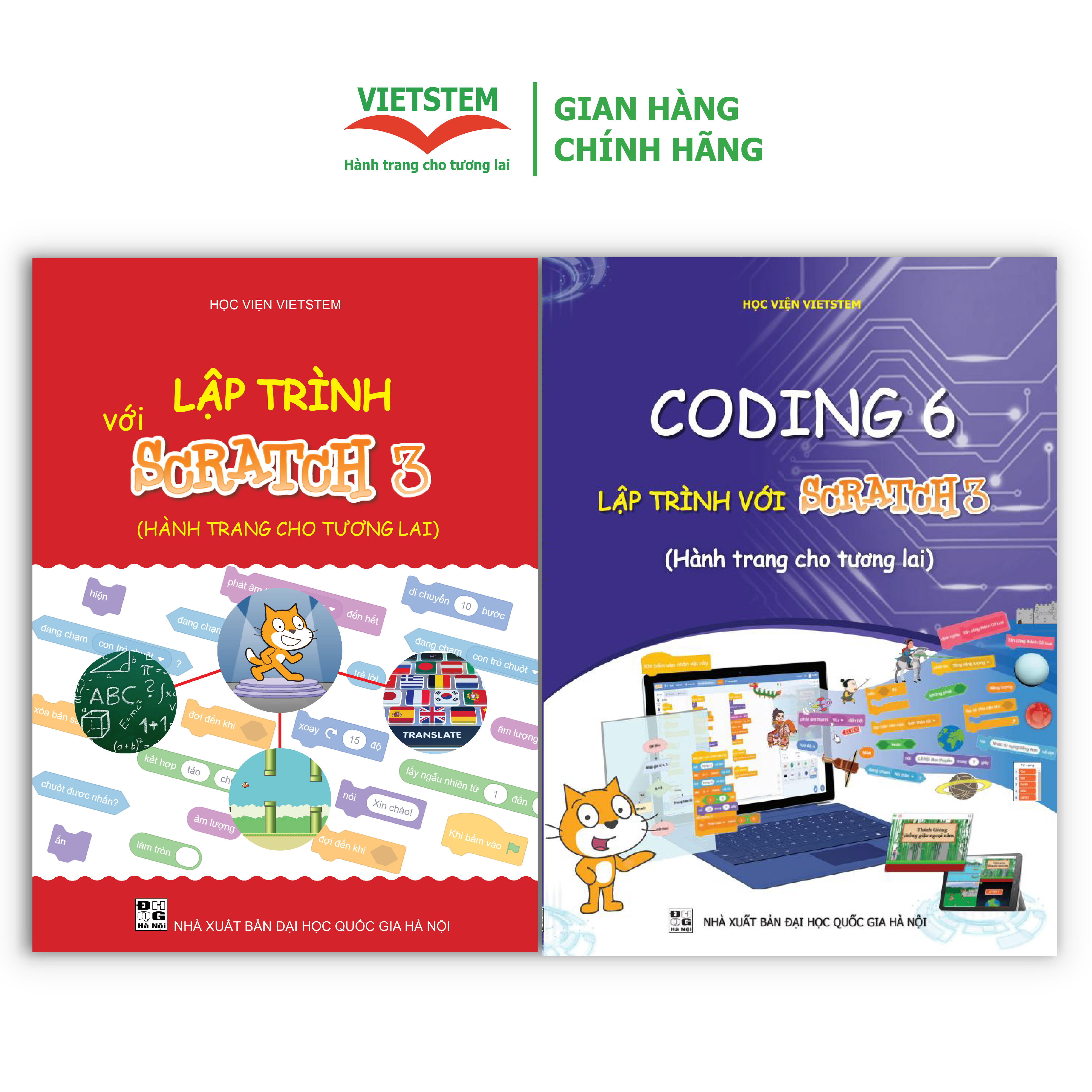 Combo 2 sách hướng dẫn học lập trình Scratch cho học sinh lớp 6